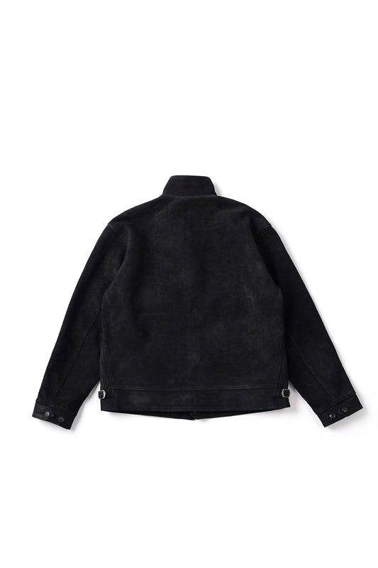 ○OLD JOE - PATINA HORSE-HIDE COSSAK JACKET (ROUGH-OUT) - PATINA BLACK