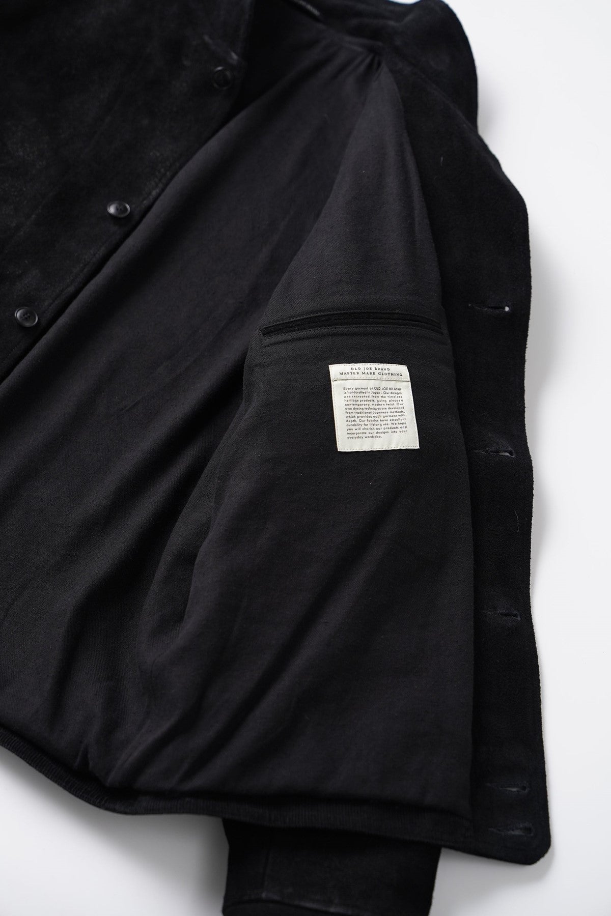 ○OLD JOE - PATINA HORSE-HIDE COSSAK JACKET (ROUGH-OUT) - PATINA BLACK
