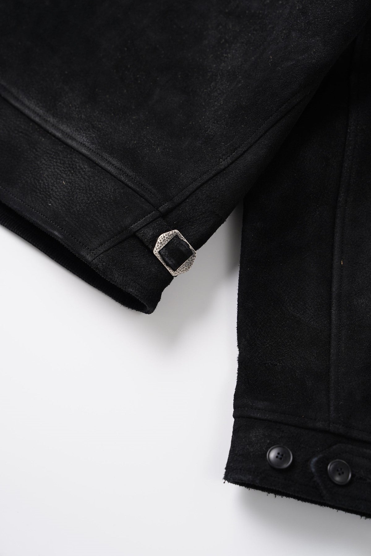 ○OLD JOE - PATINA HORSE-HIDE COSSAK JACKET (ROUGH-OUT) - PATINA BLACK