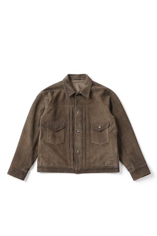 ○OLD JOE - PATINA DEER-SKIN JEAN JACKET (SUEDE) - OAK SUEDE