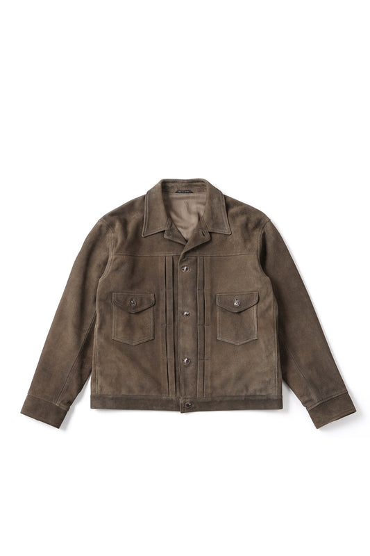 ○OLD JOE - PATINA DEER-SKIN JEAN JACKET (SUEDE) - OAK SUEDE