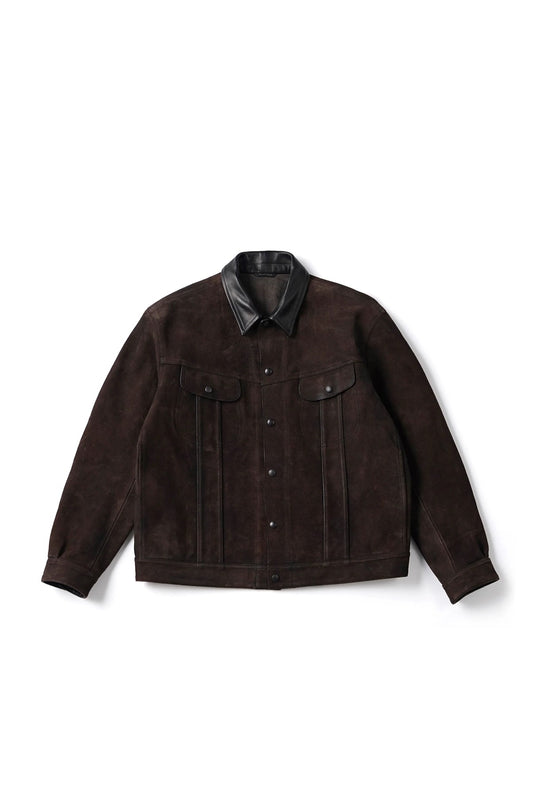 ○OLD JOE - PATINA HORSE-HIDE ROPER JACKET - EBONY SUEDE