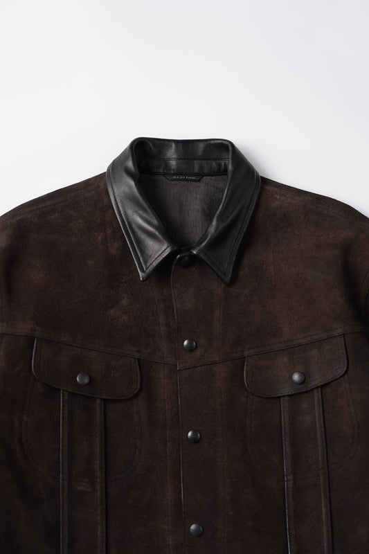 ○OLD JOE - PATINA HORSE-HIDE ROPER JACKET - EBONY SUEDE