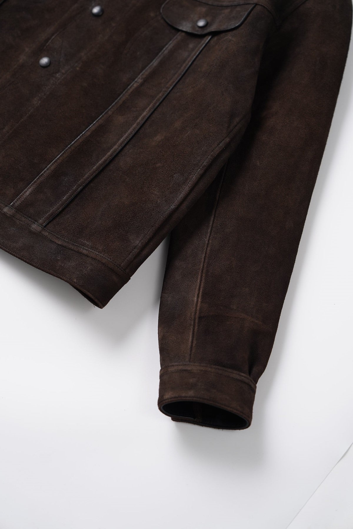 ○OLD JOE - PATINA HORSE-HIDE ROPER JACKET - EBONY SUEDE