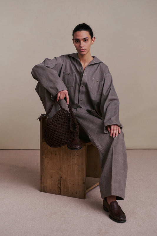 ○OLD JOE - CINCH BACK WELT-POCKET TROUSER - NUTMEG