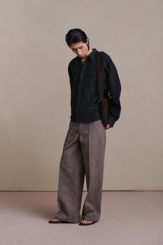 ○OLD JOE - CINCH BACK WELT-POCKET TROUSER - NUTMEG