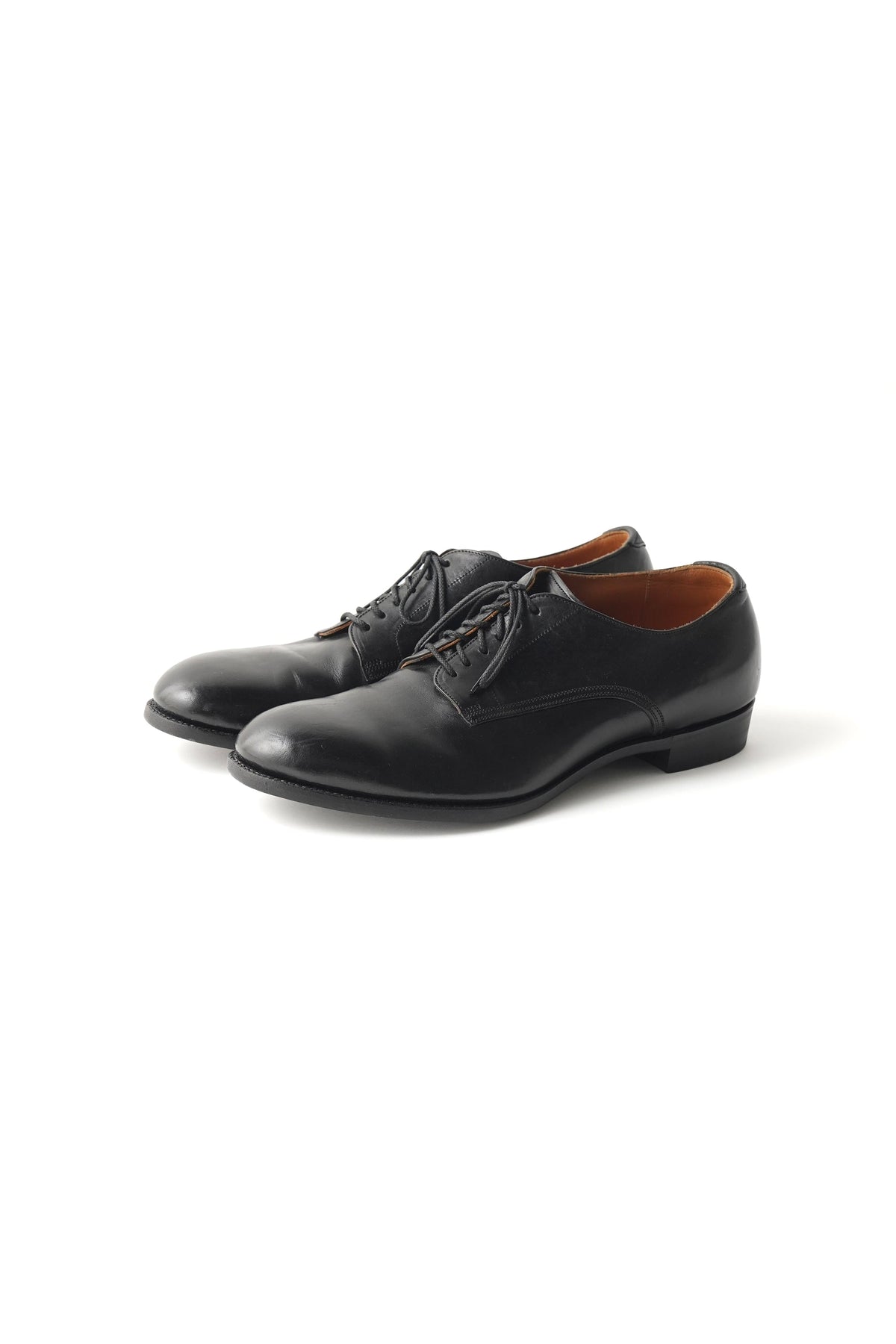 ○OLD JOE - "The Officer" STUNNING LEATHER OXFORD SHOES - BLACK HORSE BUTT