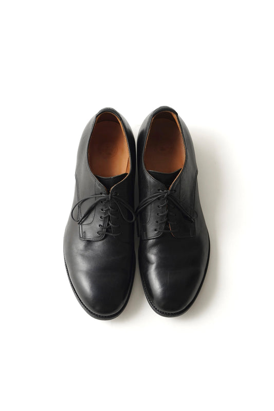 ○OLD JOE - "The Officer" STUNNING LEATHER OXFORD SHOES - BLACK HORSE BUTT
