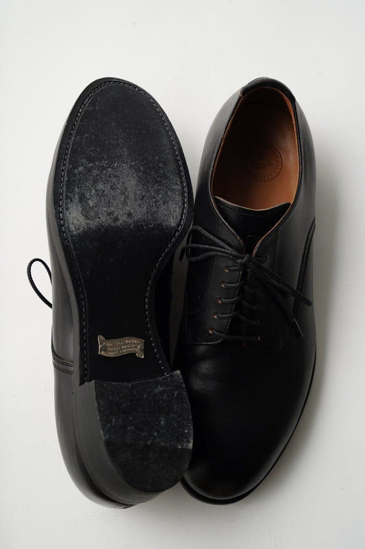 ○OLD JOE - "The Officer" STUNNING LEATHER OXFORD SHOES - BLACK HORSE BUTT