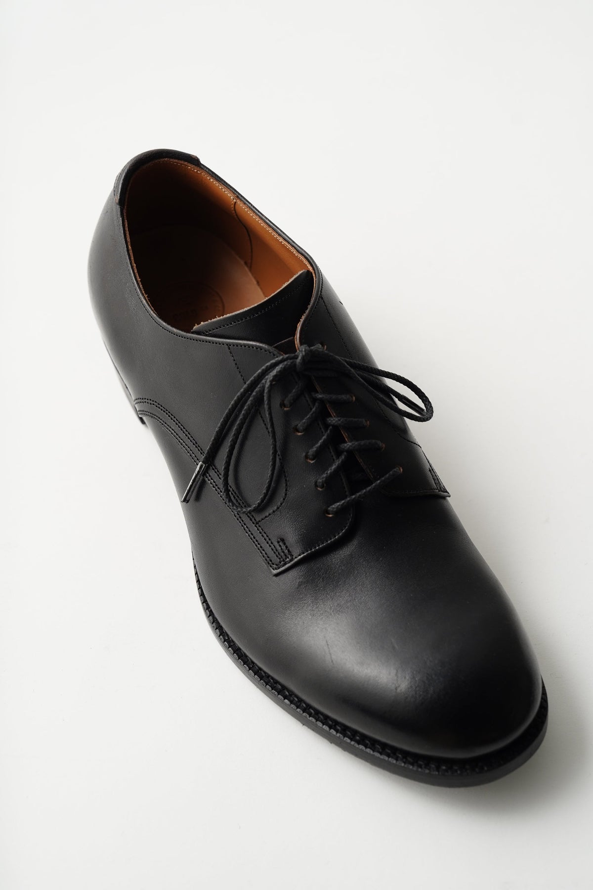 ○OLD JOE - "The Officer" STUNNING LEATHER OXFORD SHOES - BLACK HORSE BUTT