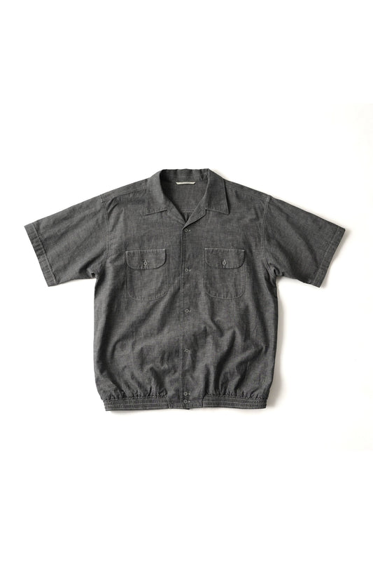 ○OLD JOE - GATHERED WAIST MARLBORO SHIRTS (Short-sleeve) - BLACK