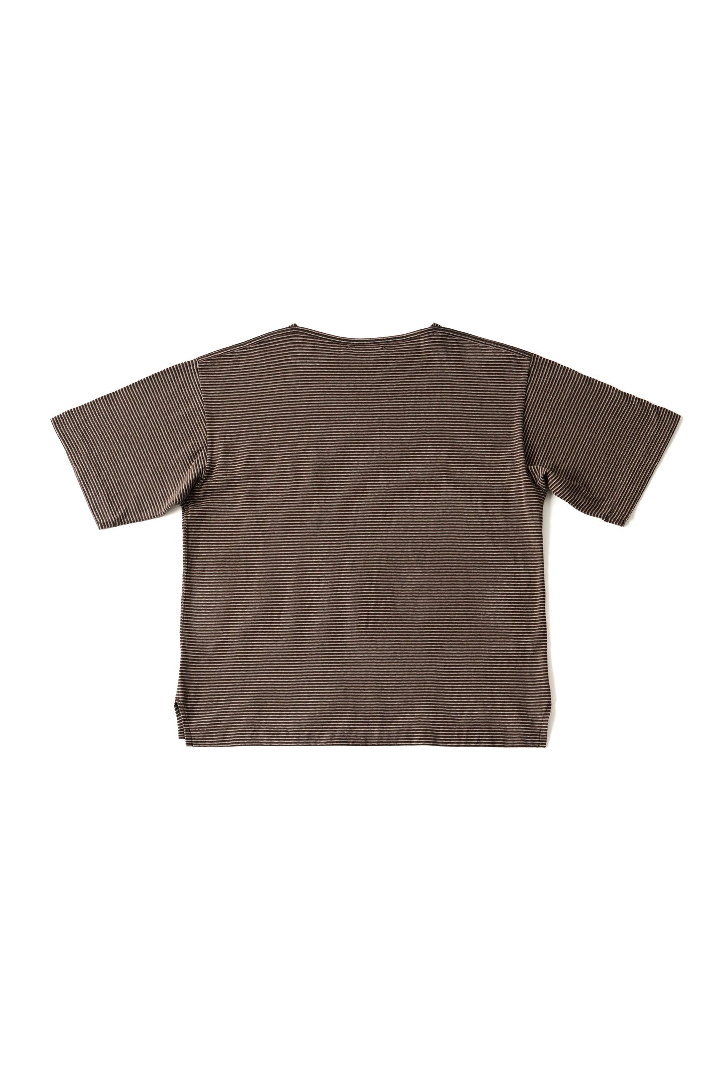 ○OLD JOE - MALTI STRIPED CREW-NECK TEE - COFFEE