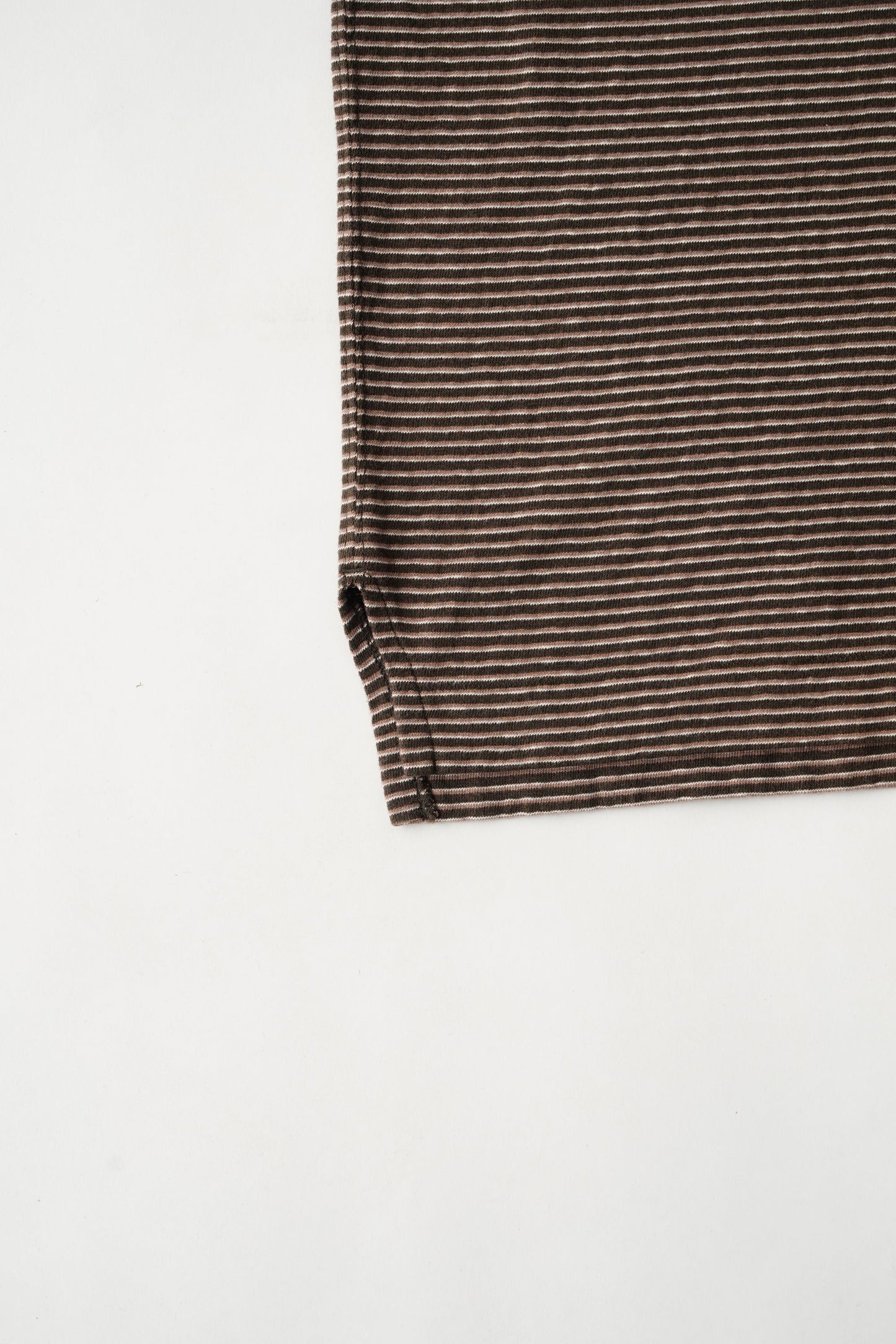 ○OLD JOE - MALTI STRIPED CREW-NECK TEE - COFFEE