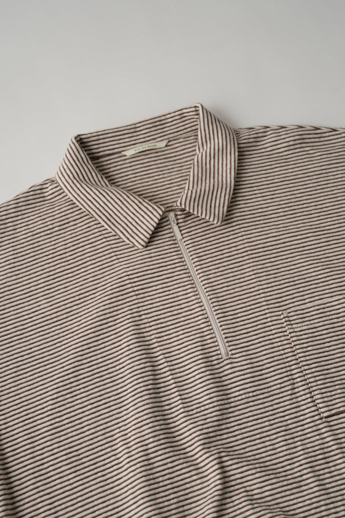 ○OLD JOE - MALTI STRIPED QUATER ZIP TOPS  - IVORY