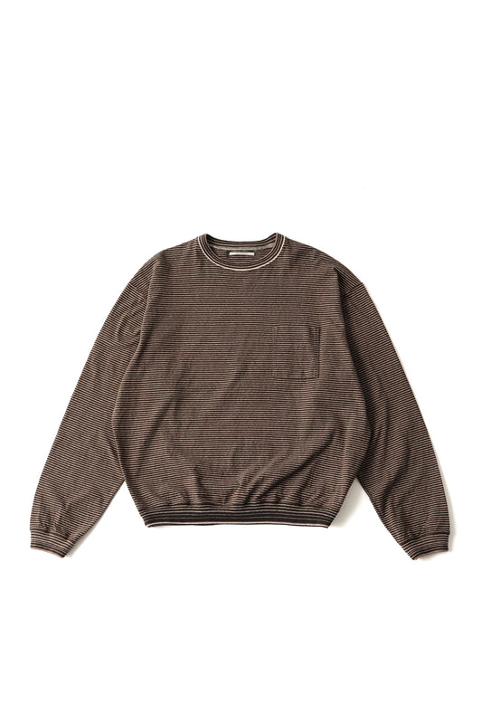 ○OLD JOE - MALTI STRIPED CREW NECK TOPS - COFFEE