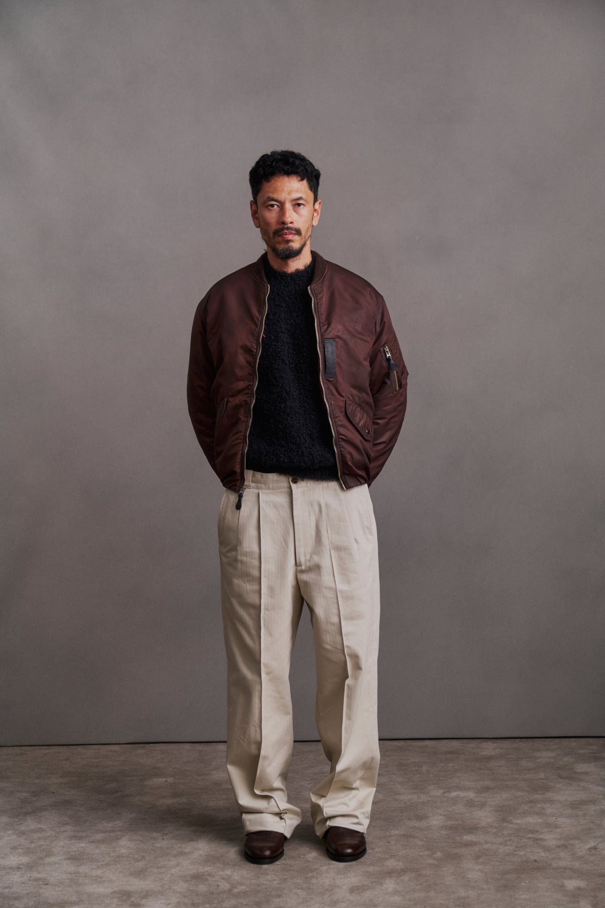 ○OLD JOE - FRONT TUCK ARMY TROUSER - BONE