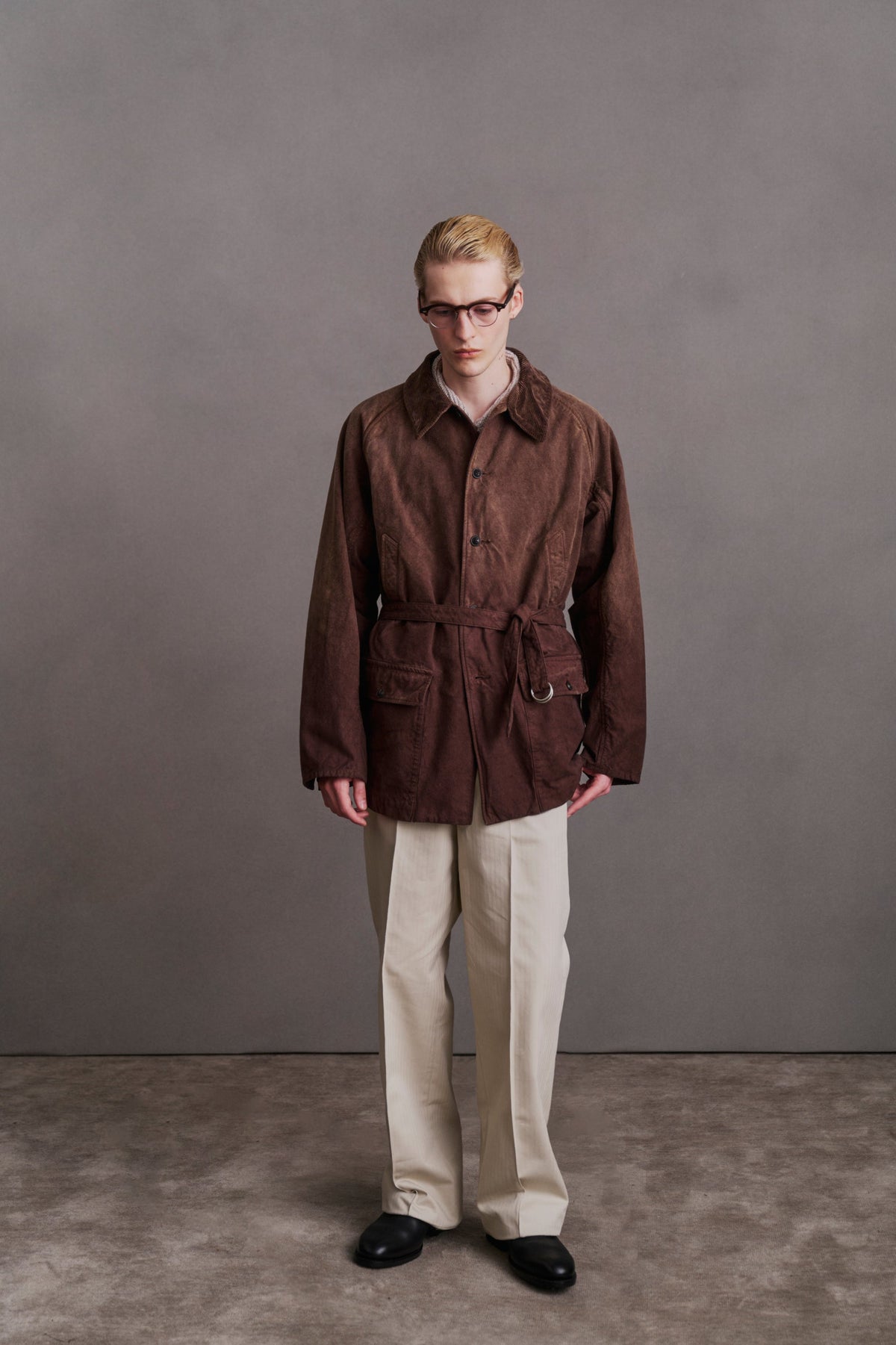 ○OLD JOE - FRONT TUCK ARMY TROUSER - BONE