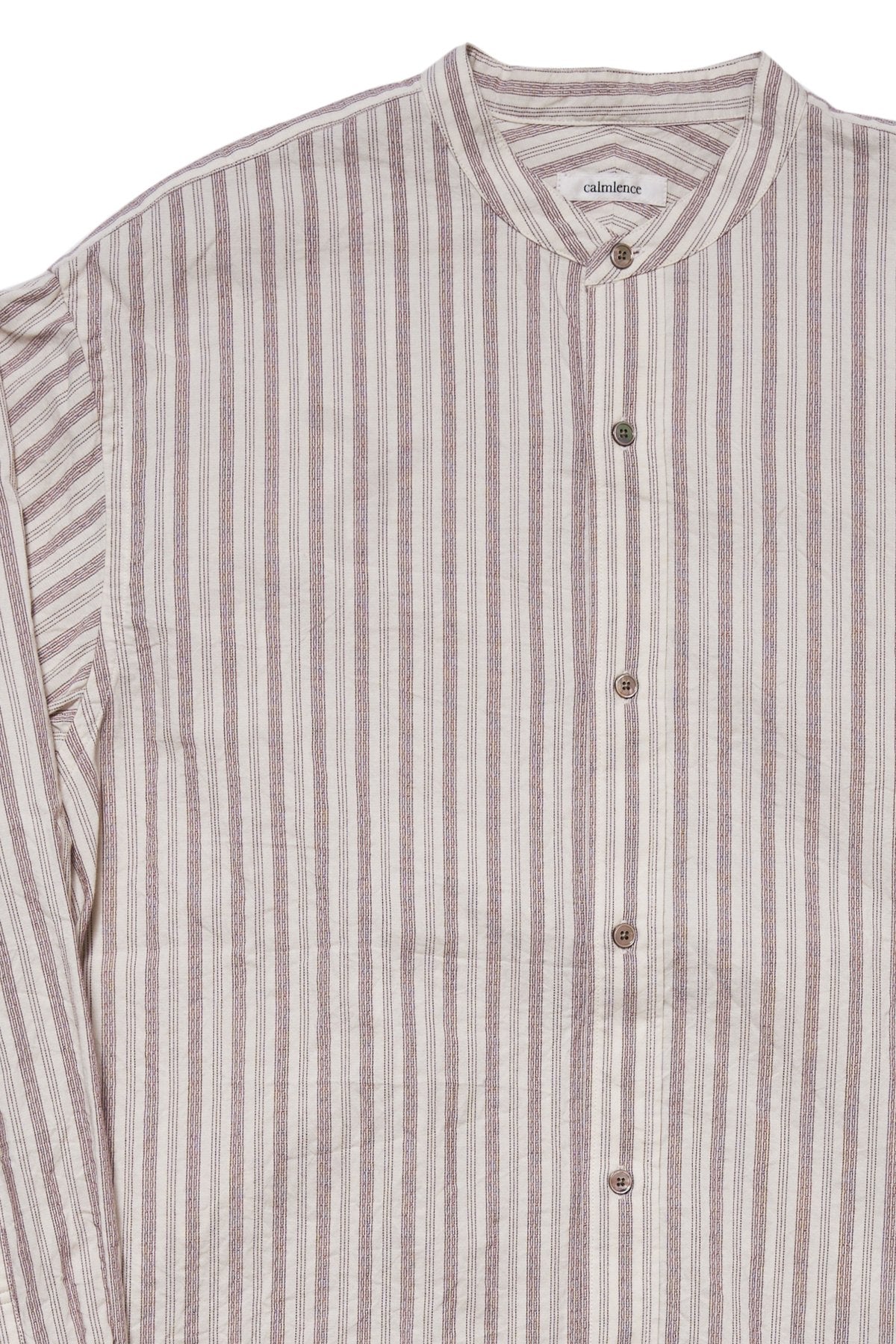 calmlence - SHIRT003 - BAND COLLAR SHIRT - REDST