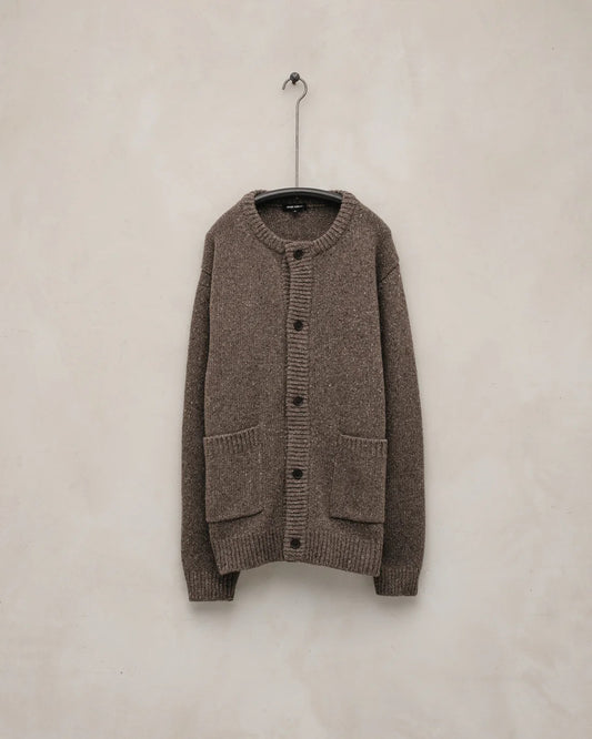 evan kinori - Crewneck Cardigan - Cashmere/Wool Tweed - Light Brown
