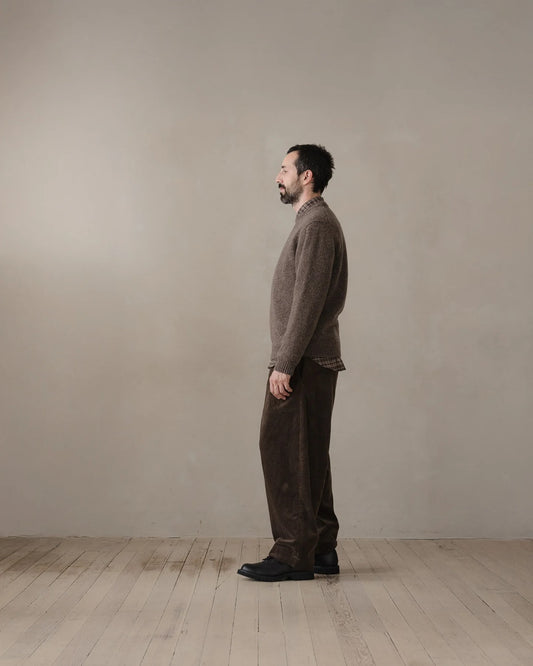 evan kinori - Crewneck Sweater - Cashmere/Wool Tweed - Light Brown