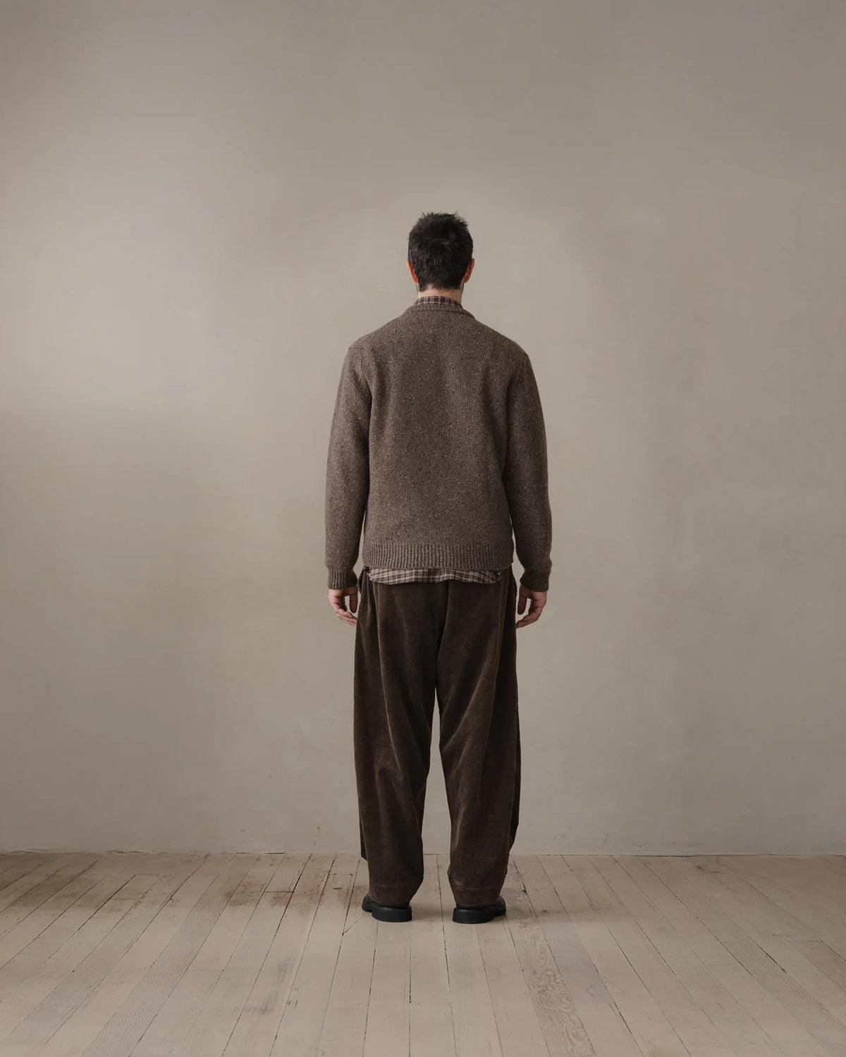 evan kinori - Crewneck Sweater - Cashmere/Wool Tweed - Light Brown