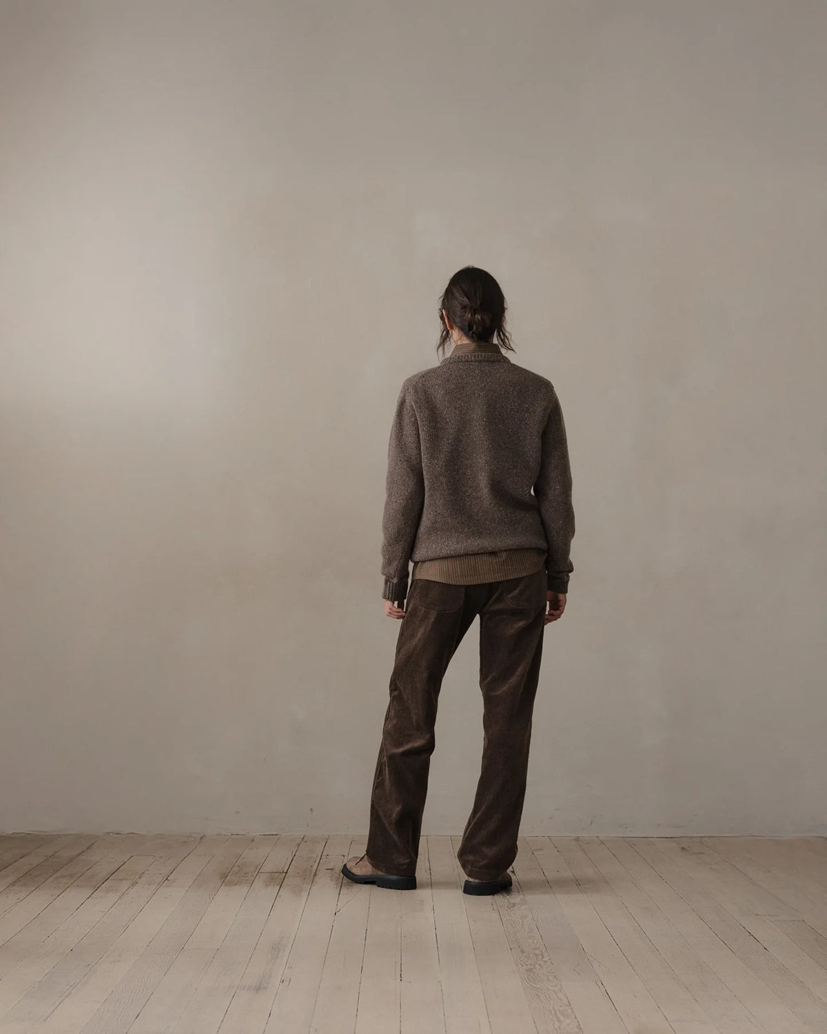 evan kinori - Crewneck Sweater - Cashmere/Wool Tweed - Light Brown