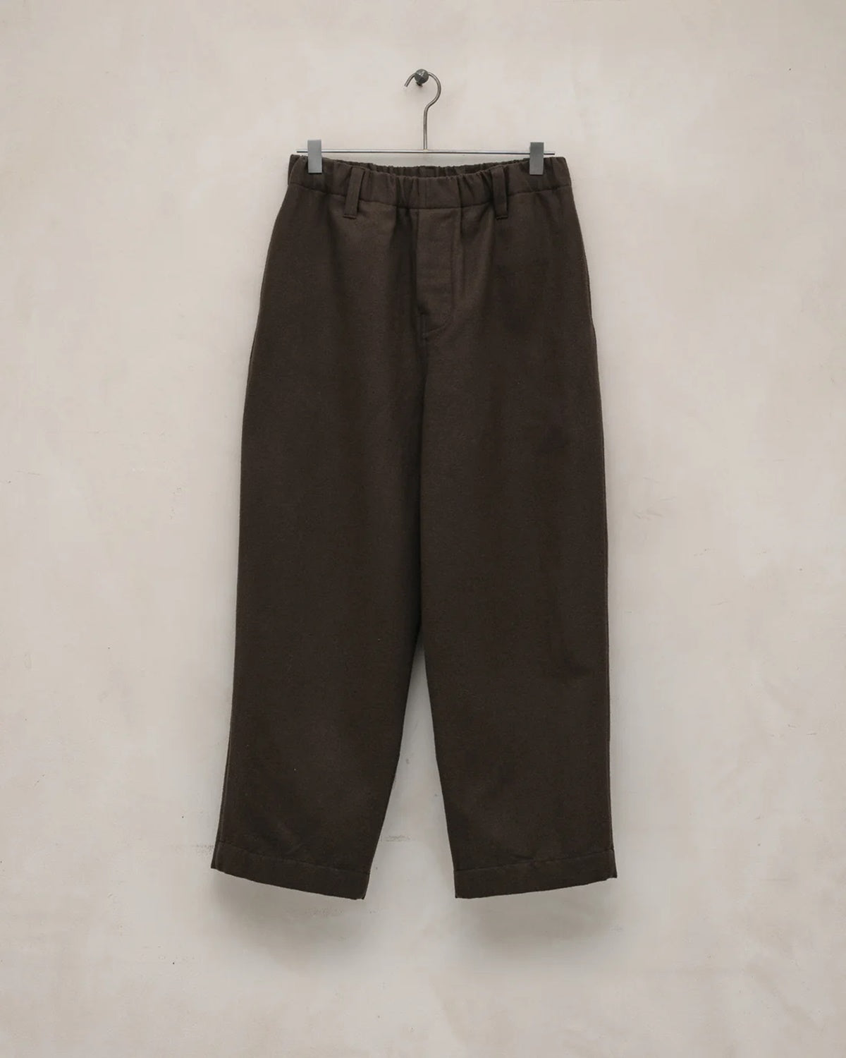 evan kinori - Elastic Pant - Brush Wool/Cot/Linen - Dark Olive