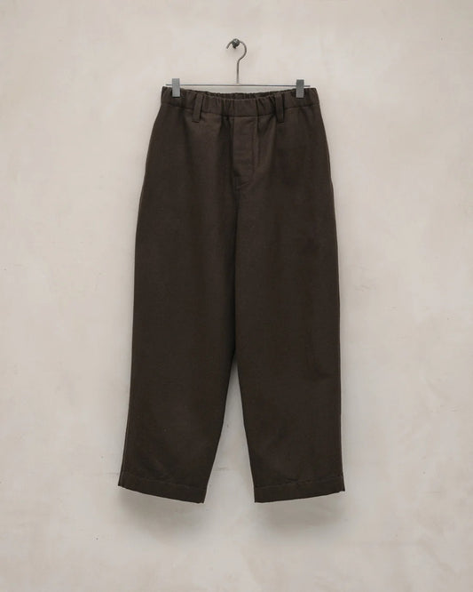 evan kinori - Elastic Pant - Brush Wool/Cot/Linen - Dark Olive
