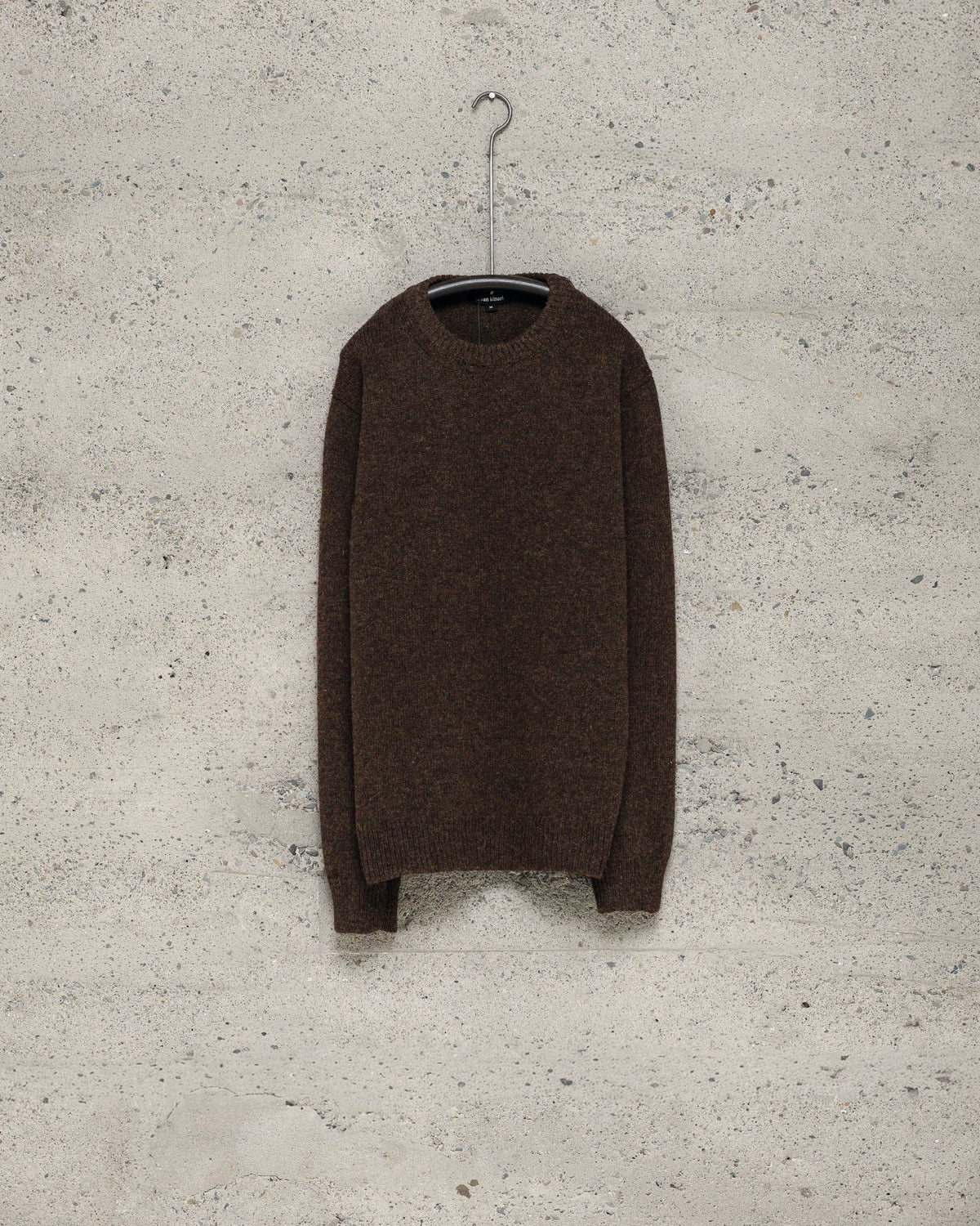 evan kinori - CREWNECK SWEATER TOP DYED WOOL - DARK OLIVE