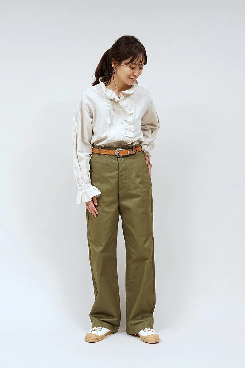 ◯ Nigel Cabourn woman - STRAIGHT CHINO PANT - GREEN - – PHAETON ◯ Nigel Cabourn woman - STRAIGHT CHINO PANT - GREEN - – PHAETON