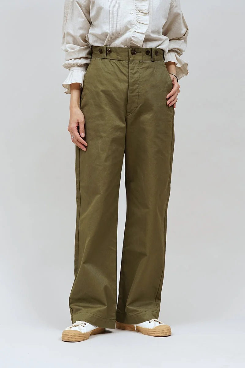 ◯ Nigel Cabourn woman - STRAIGHT CHINO PANT - GREEN - – PHAETON ◯ Nigel Cabourn woman - STRAIGHT CHINO PANT - GREEN - – PHAETON