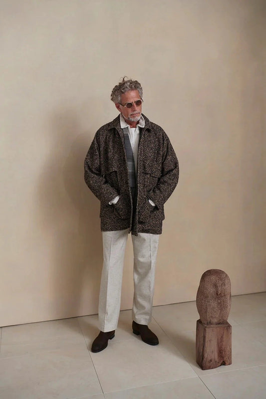 ○OLD JOE - DOUBLE-PLEATED SMARTY TROUSER - NATIRAL