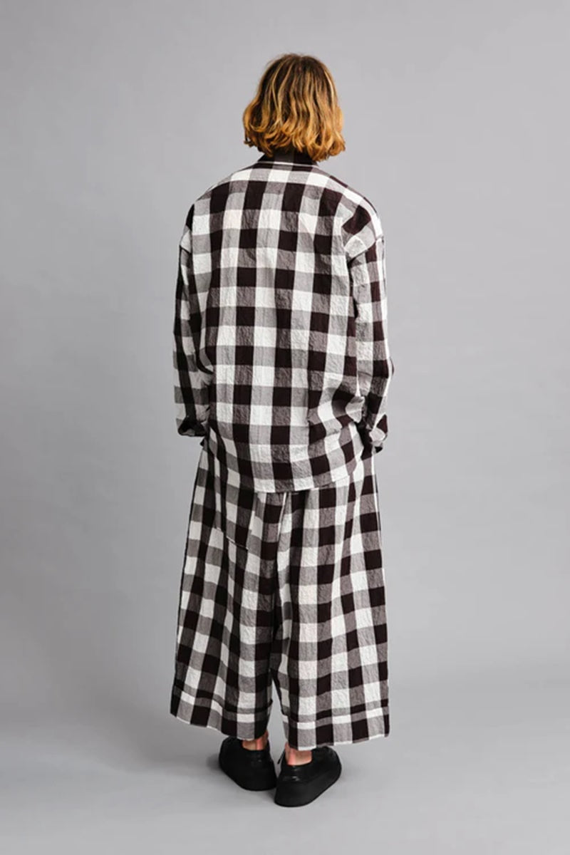 toogood - THE BAKER TROUSER TABLECLOTH GINGHAM - COFFEE