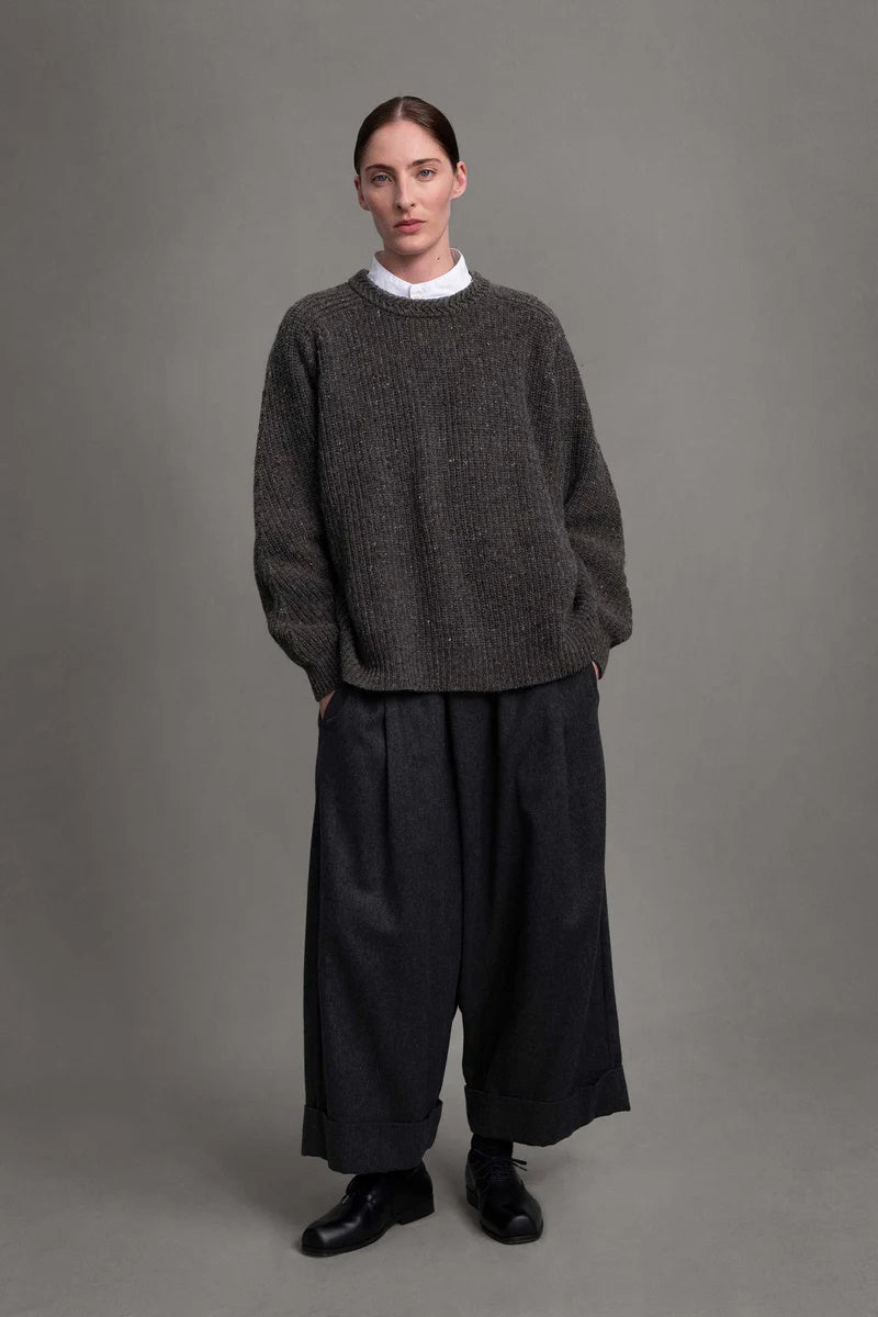 toogood - THE BAKER TROUSER WOOL CASH FLANNEL - CHARCOAL