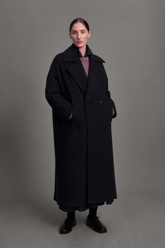 toogood - THE GROUNDSMAN COAT CASHMERE HERRINGBONE - INK
