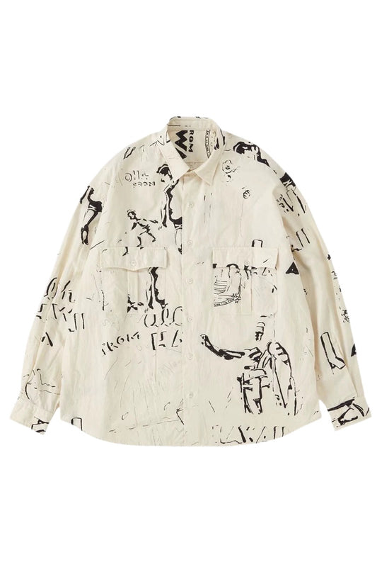 PORTER CLASSIC - ROLL UP HAWAIIAN OUTDOOR SHIRT - BEIGE