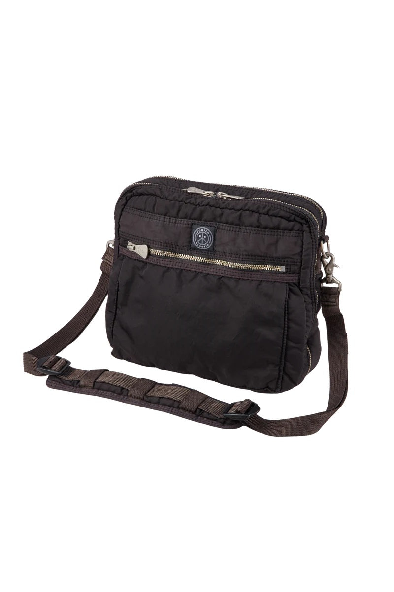 PORTER CLASSIC - SUPER NYLON SIMPLE SHOULDER BAG - BLACK