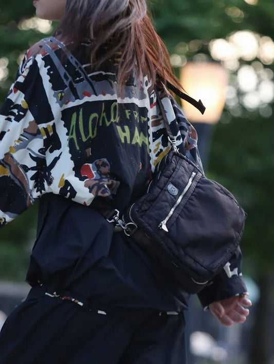 PORTER CLASSIC - SUPER NYLON SIMPLE SHOULDER BAG - BLACK