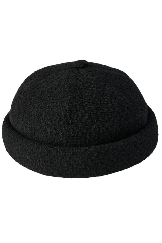 PORTER CLASSIC - TWEED KNIT FISHERMAN’S CAP - BLACK