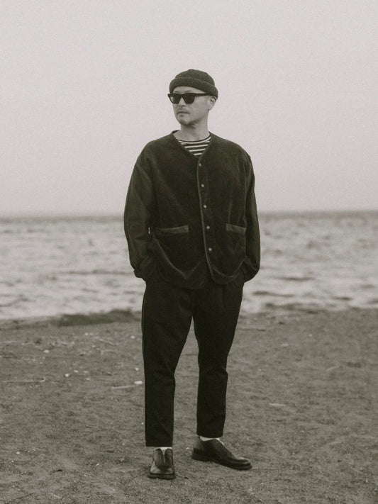 PORTER CLASSIC - TWEED KNIT FISHERMAN’S CAP - BLACK