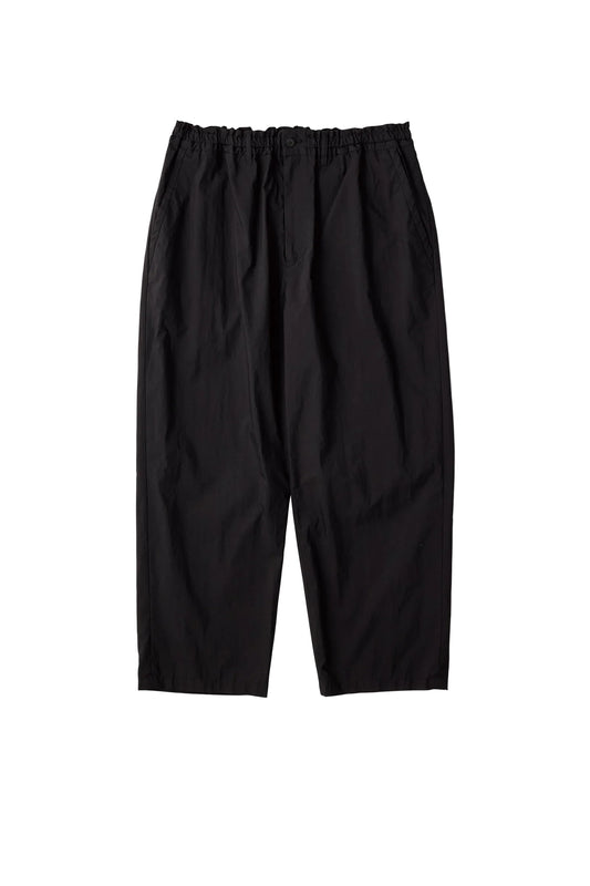 PORTER CLASSIC - POPLIN EASY PANTS - BLACK