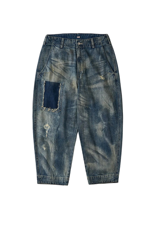 PORTER CLASSIC - STEINBECK DENIM POCKET PANTS VINTAGE CUSTOM - BLUE