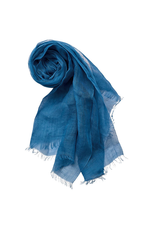 PORTER CLASSIC - INDIGO RAMIE STOLE - LIGHT BLUE