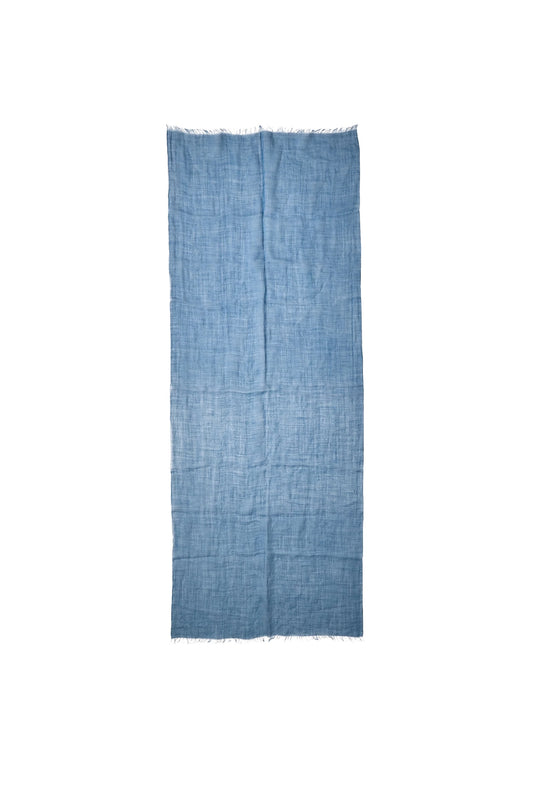 PORTER CLASSIC - INDIGO RAMIE STOLE - LIGHT BLUE