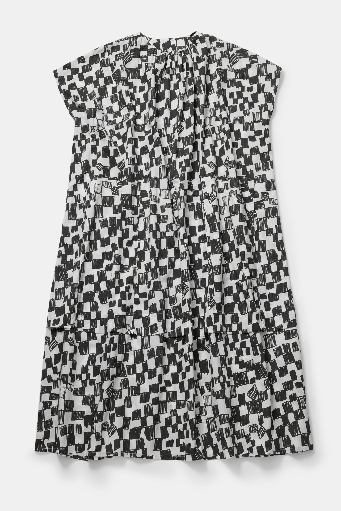 toogood - THE POET DRESS CHEQUERBOARD LAWN - FLINT FELT TIP