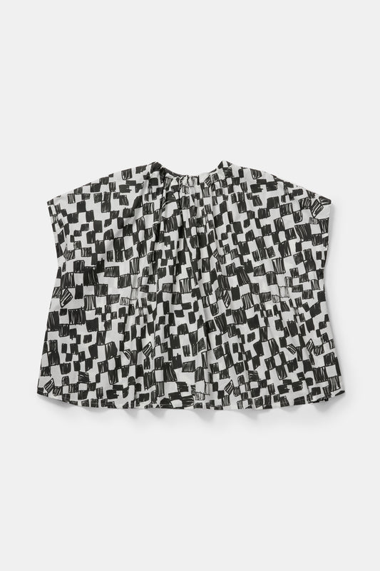 toogood - THE POET TOP CHEQUERBOARD LAWN - FLINT FELT TIP