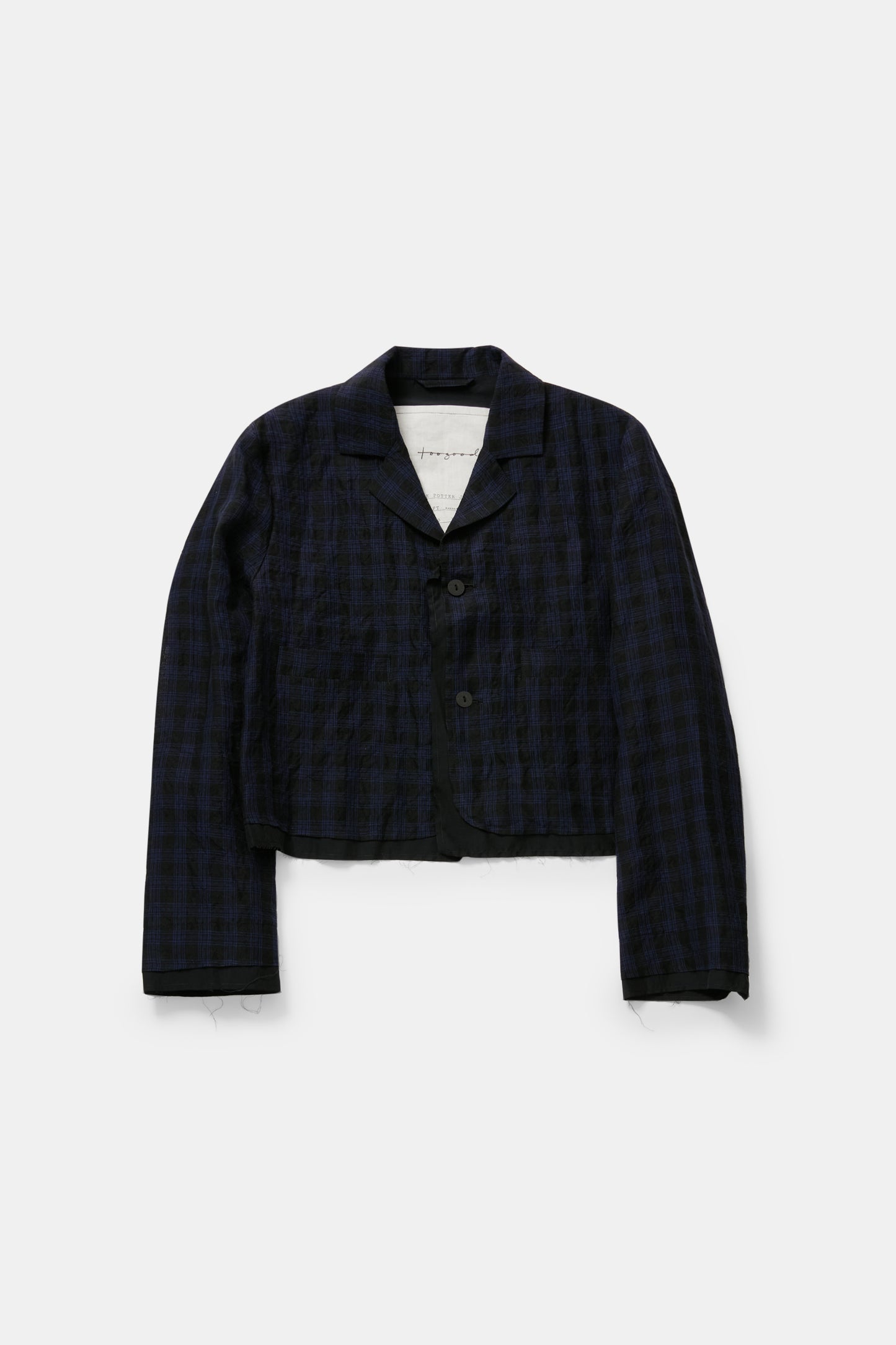 toogood - THE POTTER JACKET LINEN CHECK - MIDNIGHT