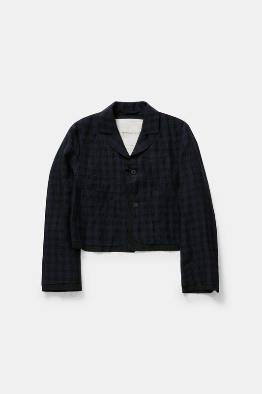 toogood - THE POTTER JACKET LINEN CHECK - MIDNIGHT