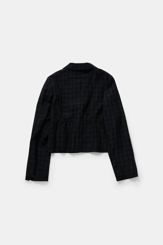 toogood - THE POTTER JACKET LINEN CHECK - MIDNIGHT